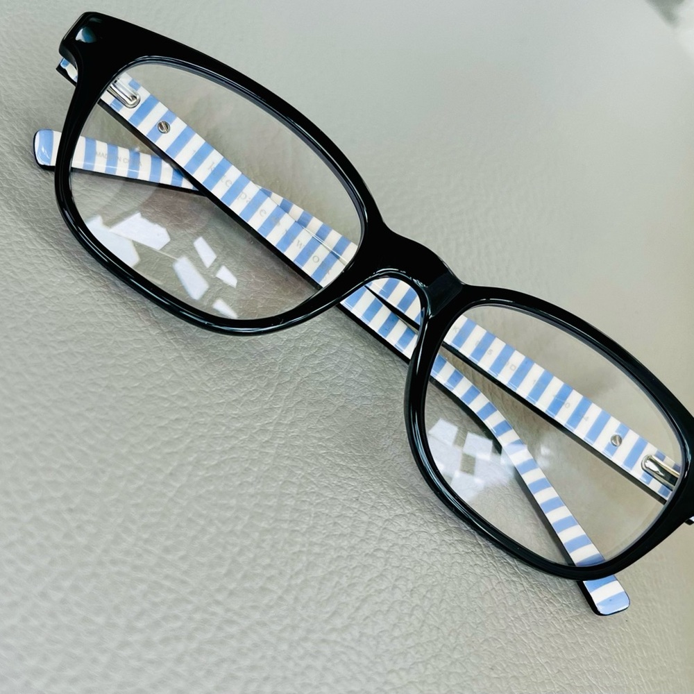 NWOT! Kate Spade ♠️ New York EYEWEAR Black Frames with Seersucker Pin-striping